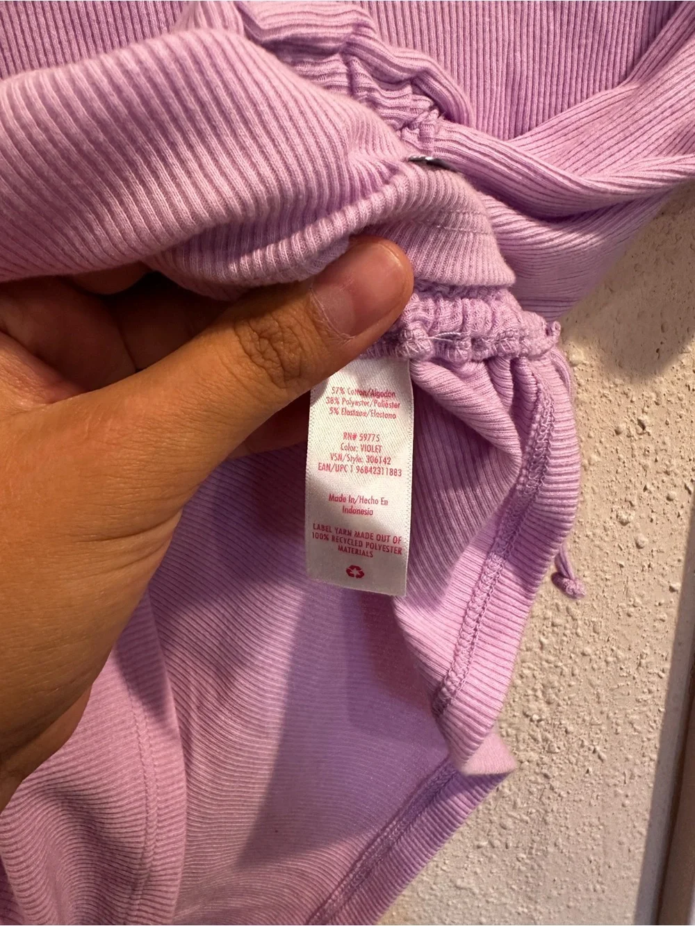 Justice Lavender Square Neck Short Sleeve Tee with Side Ties Size XL 0377